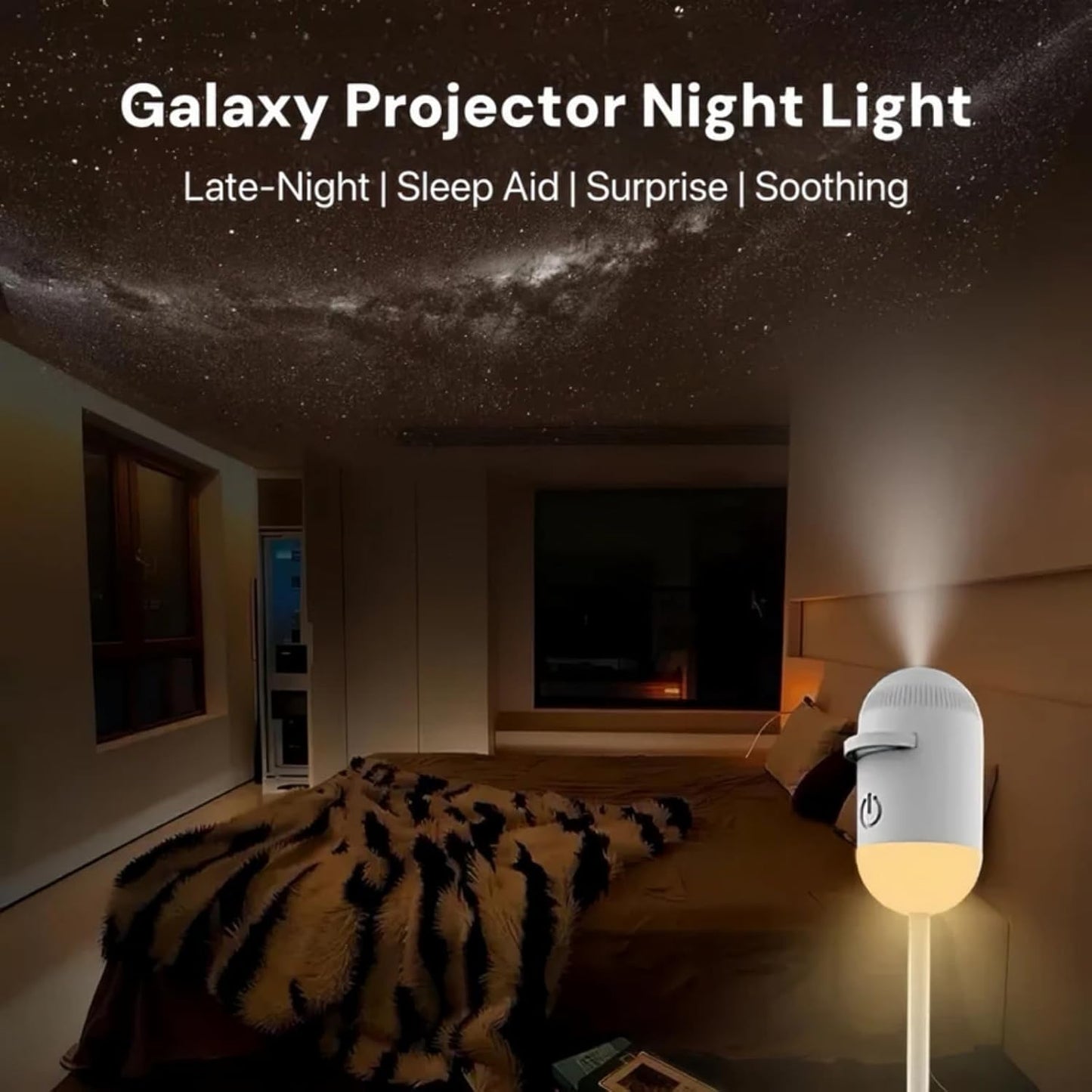 2-in-1 Mini Galaxy Star Projector Night Light LED Starry Sky Ambient Lamp For Bedroom Sleep & Decoration LED Atmosphere Light